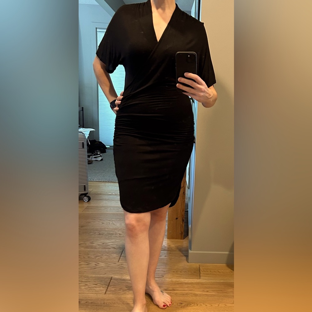 Banana Republic Black 3/4 length v-neck dress